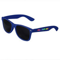 Royal Blue Retro Tinted Lens Sunglasses - Full-Color Arm Printed